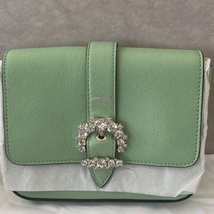 JIMMY CHOO Cheri Chain Leather Wallet Crossbody - Mint